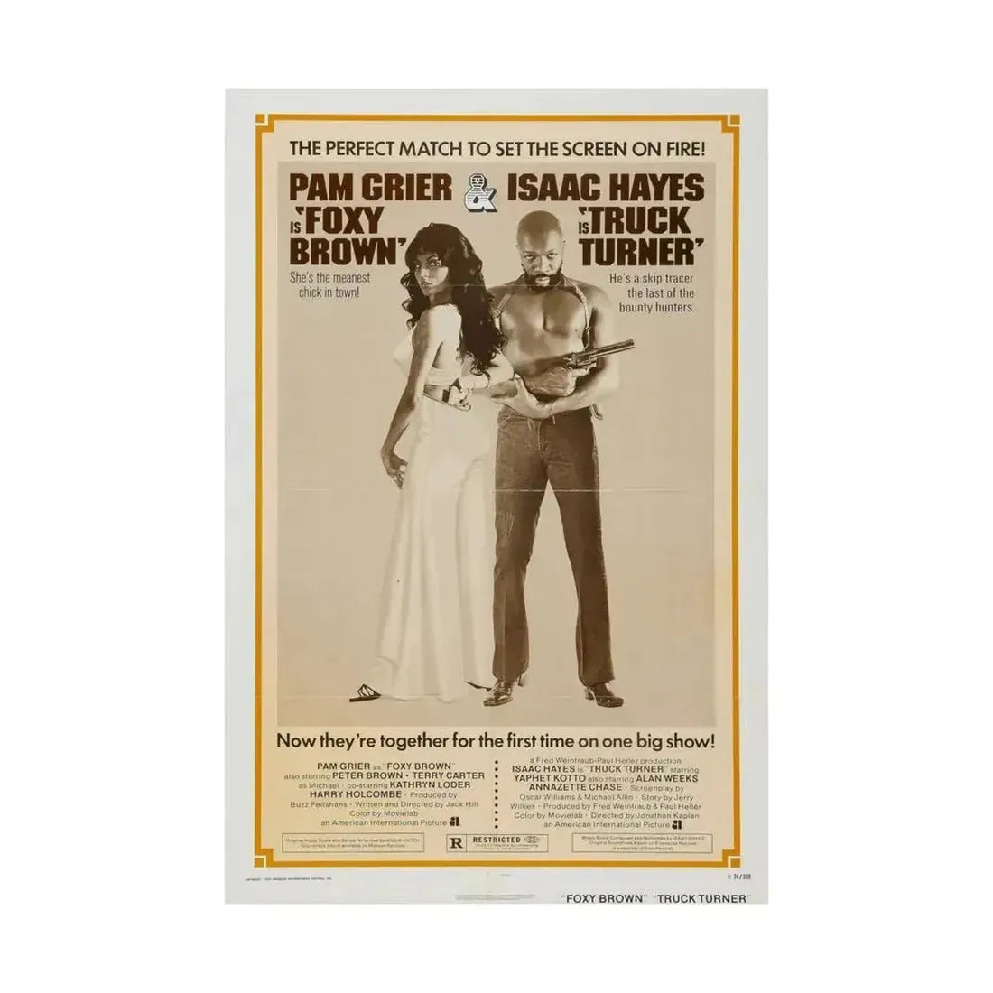 FOXY BROWN + TRUCK TURNER 1974 - Paper Movie Poster - The Sticker Space