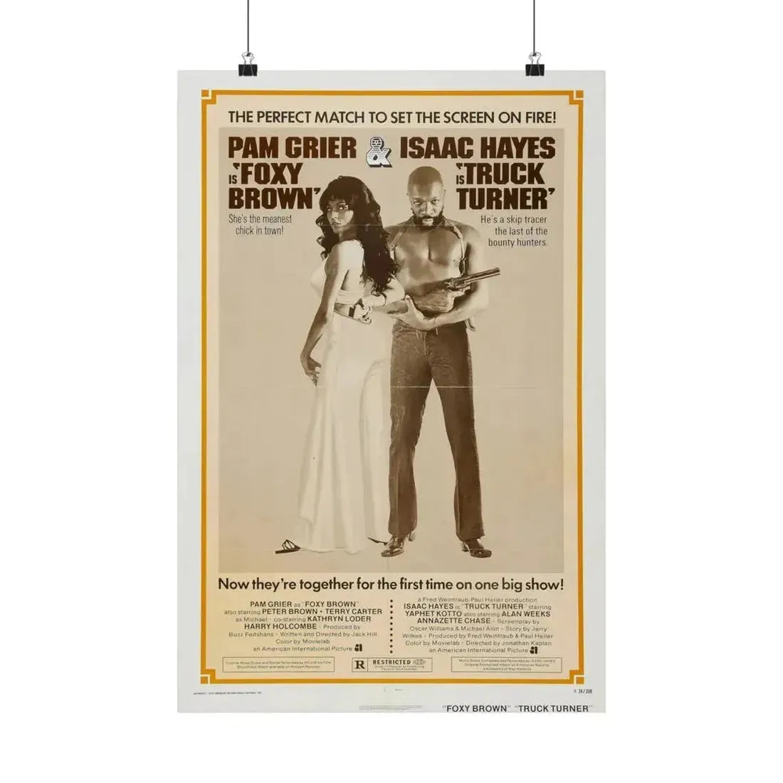 FOXY BROWN + TRUCK TURNER 1974 - Paper Movie Poster - The Sticker Space