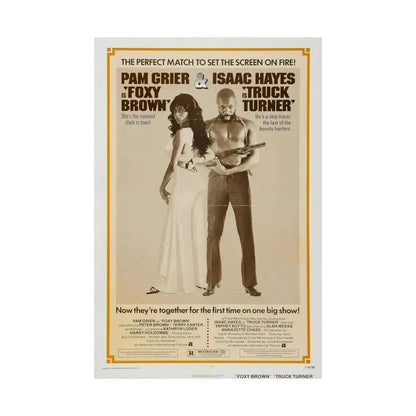 FOXY BROWN + TRUCK TURNER 1974 - Paper Movie Poster - The Sticker Space