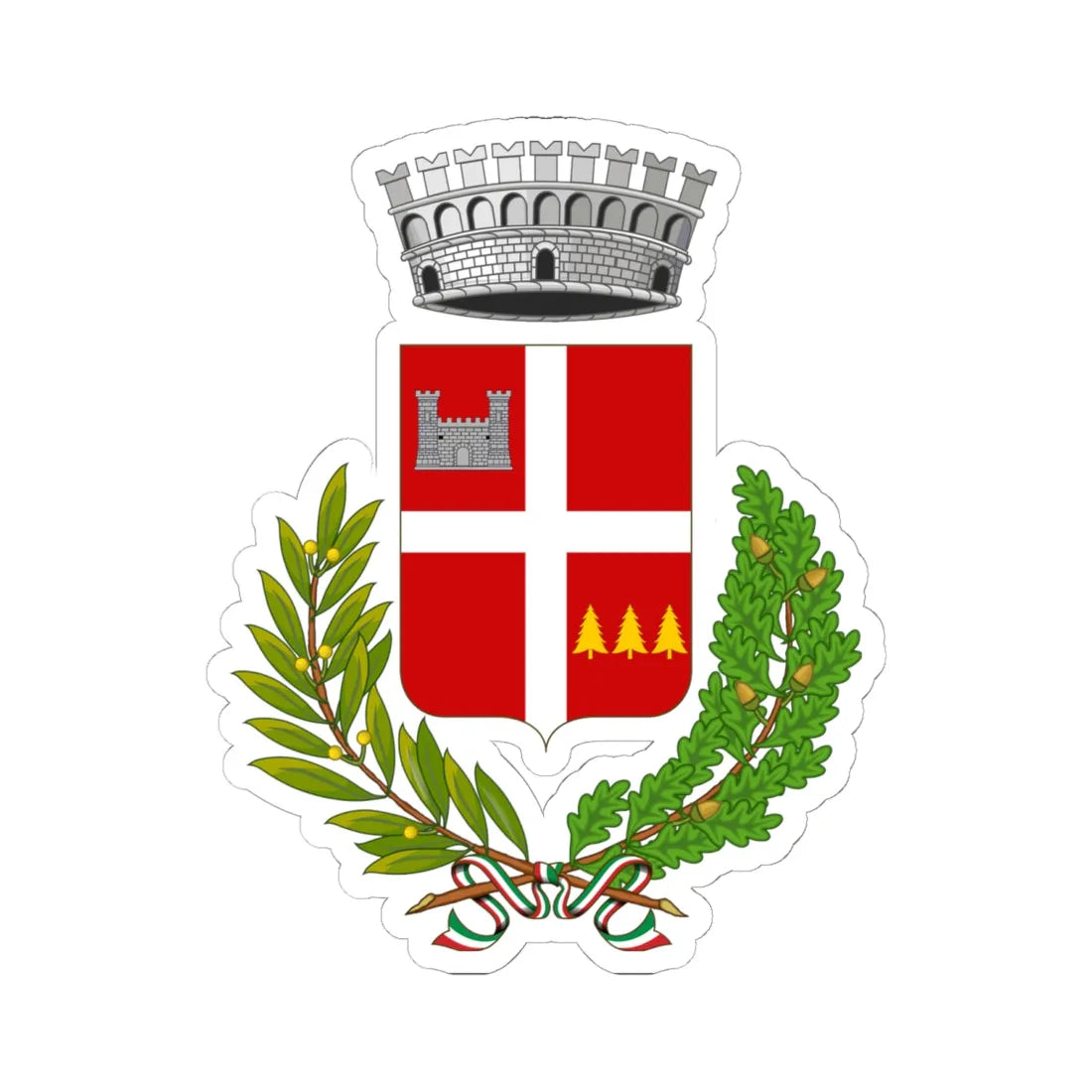 Frabosa Sottana-Stemma (Italy) (Coat of Arms) STICKER Vinyl Kiss-Cut Decal 6 Inch White - The Sticker Space