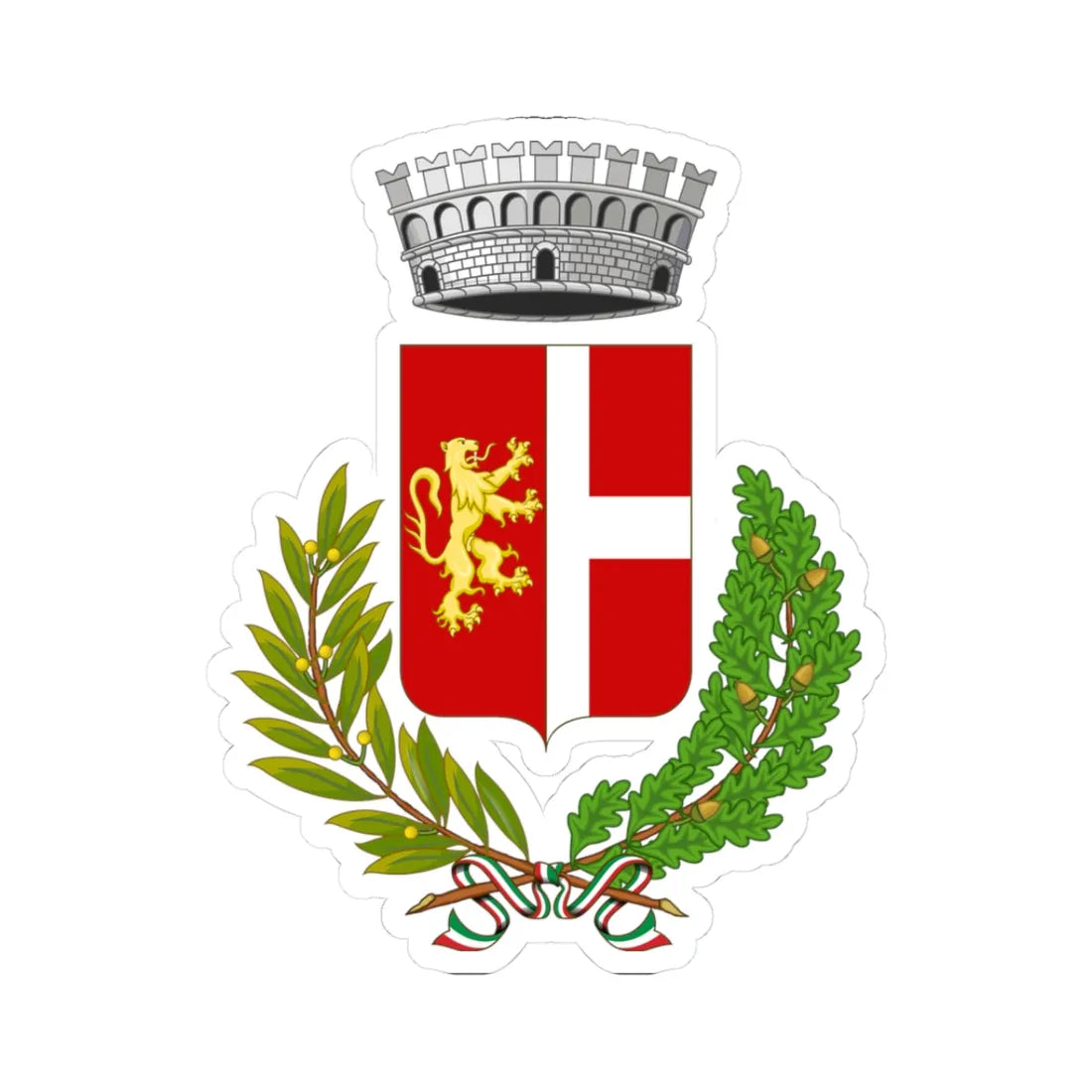 Fraine-Stemma (Italy) (Coat of Arms) STICKER Vinyl Kiss-Cut Decal 3 Inch White - The Sticker Space