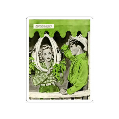 Frame For A Beauty, 1946 (Magazine Illustration) STICKER Vinyl Die-Cut Decal White Die-Cut 4 Inch - The Sticker Space