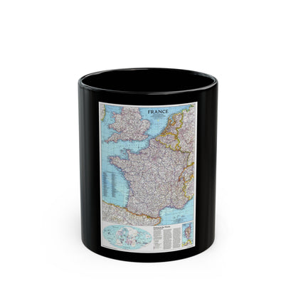 France (1989) (Map) Black Coffee Mug-11oz-The Sticker Space