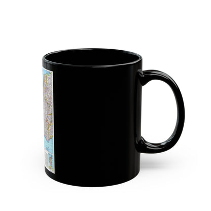 France (1989) (Map) Black Coffee Mug-The Sticker Space