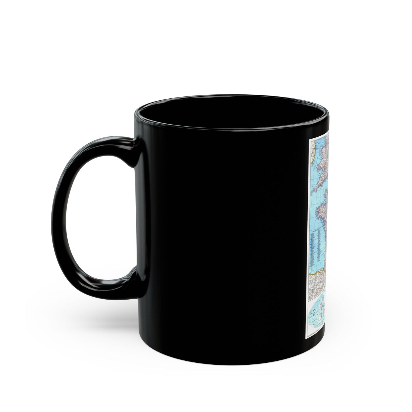 France (1989) (Map) Black Coffee Mug-The Sticker Space