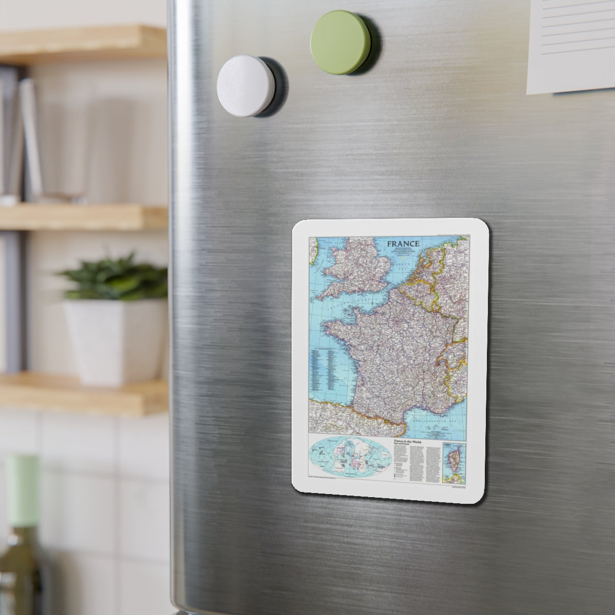 France (1989) (Map) Refrigerator Magnet-The Sticker Space