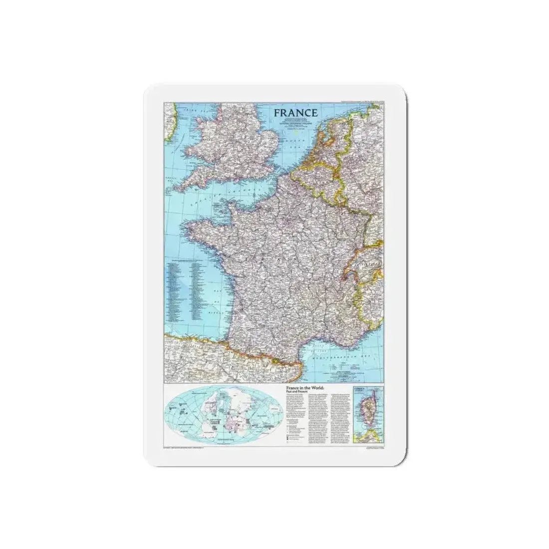 France (1989) (Map) Refrigerator Magnet - The Sticker Space