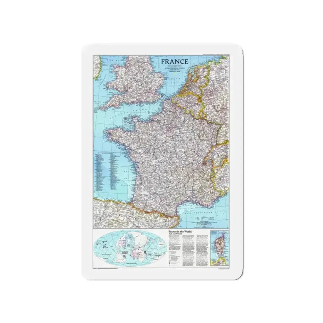 France (1989) (Map) Refrigerator Magnet - The Sticker Space