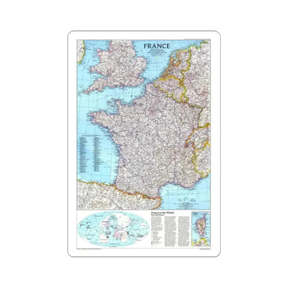 France (1989) (Map) STICKER Vinyl Kiss-Cut Decal 2 Inch White - The Sticker Space