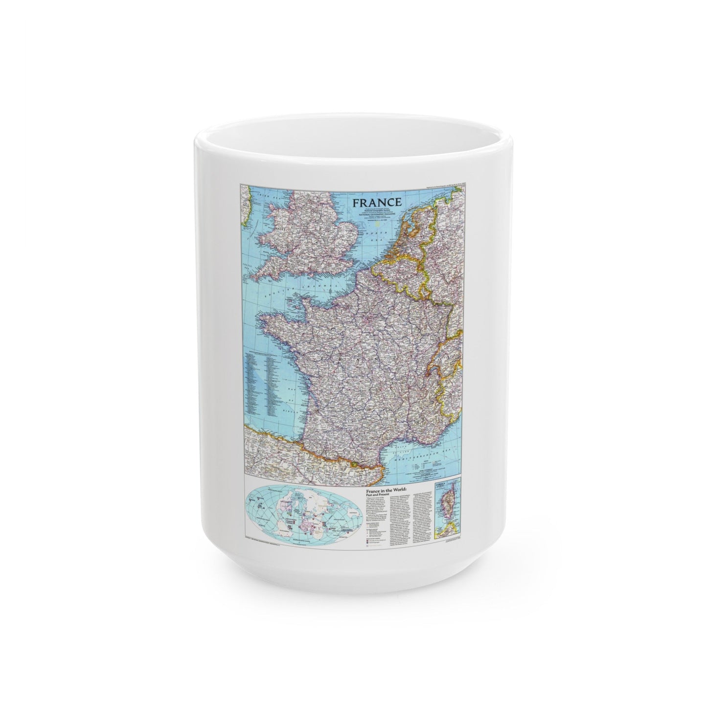 France (1989) (Map) White Coffee Mug-15oz-The Sticker Space