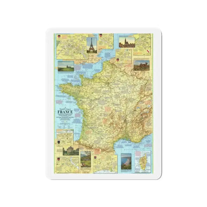 France - A Traveller's Map 1 (1971) (Map) Refrigerator Magnet - The Sticker Space