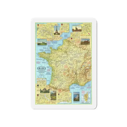 France - A Traveller's Map 1 (1971) (Map) Refrigerator Magnet - The Sticker Space