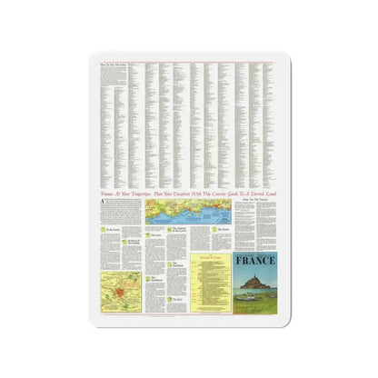 France - A Traveller's Map 2 (1971) (Map) Refrigerator Magnet 3 Inch - The Sticker Space