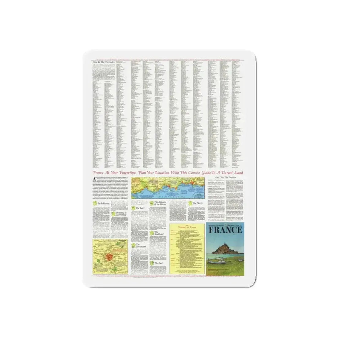 France - A Traveller's Map 2 (1971) (Map) Refrigerator Magnet - The Sticker Space