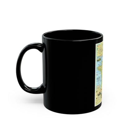 France - A Traveller's Map 1 (1971) (Map) Black Coffee Mug-The Sticker Space