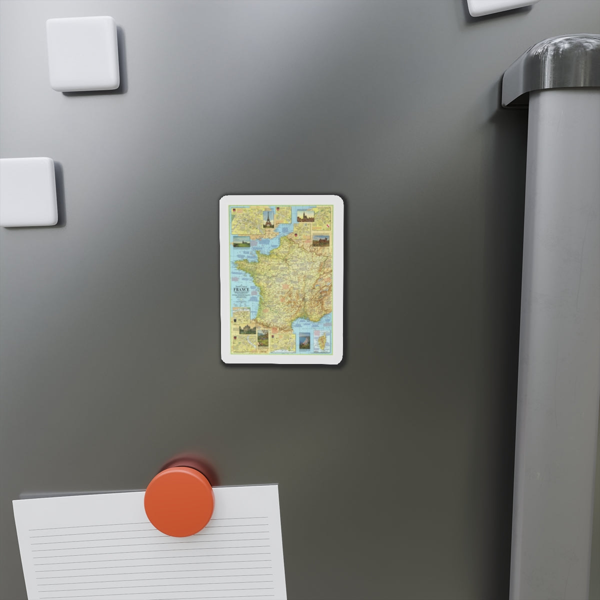 France - A Traveller's Map 1 (1971) (Map) Refrigerator Magnet-The Sticker Space