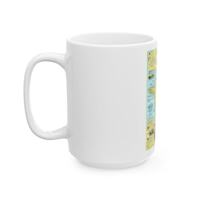 France - A Traveller's Map 1 (1971) (Map) White Coffee Mug-The Sticker Space