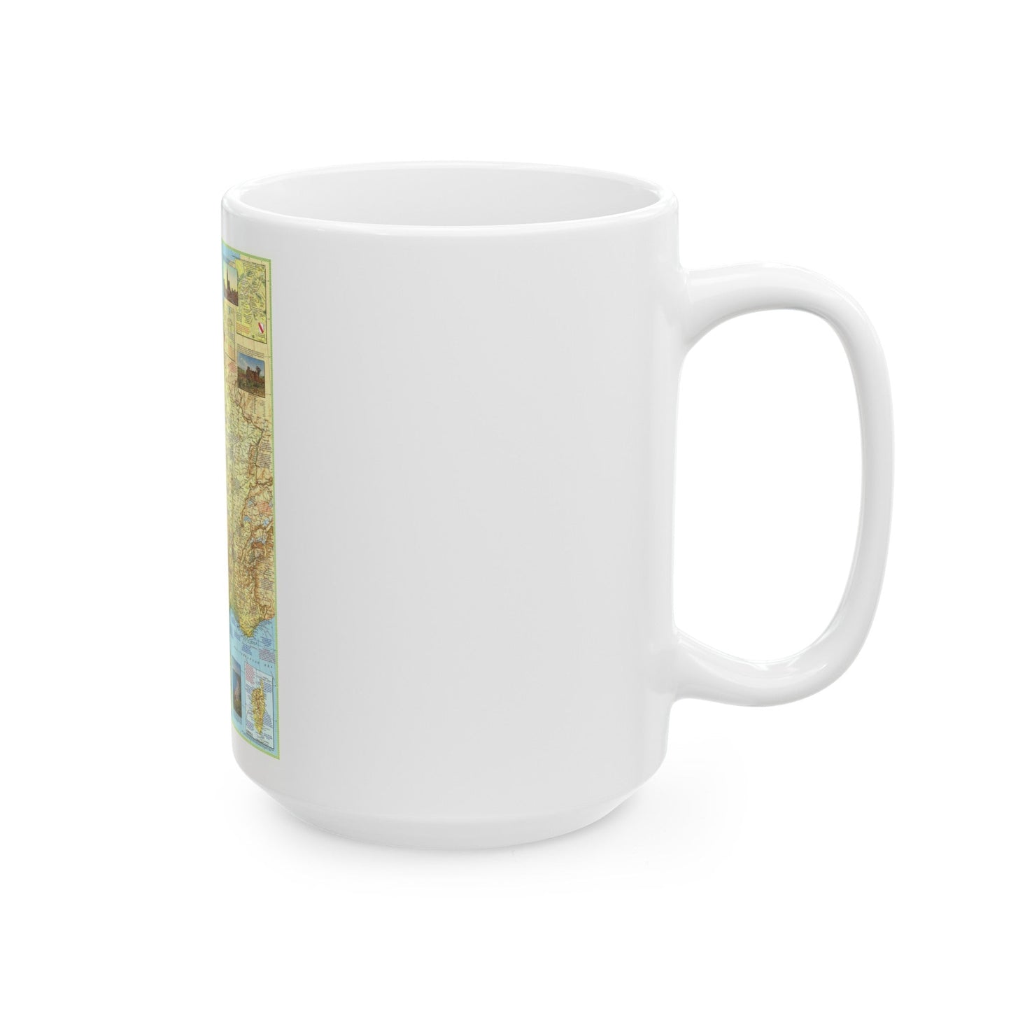 France - A Traveller's Map 1 (1971) (Map) White Coffee Mug-The Sticker Space