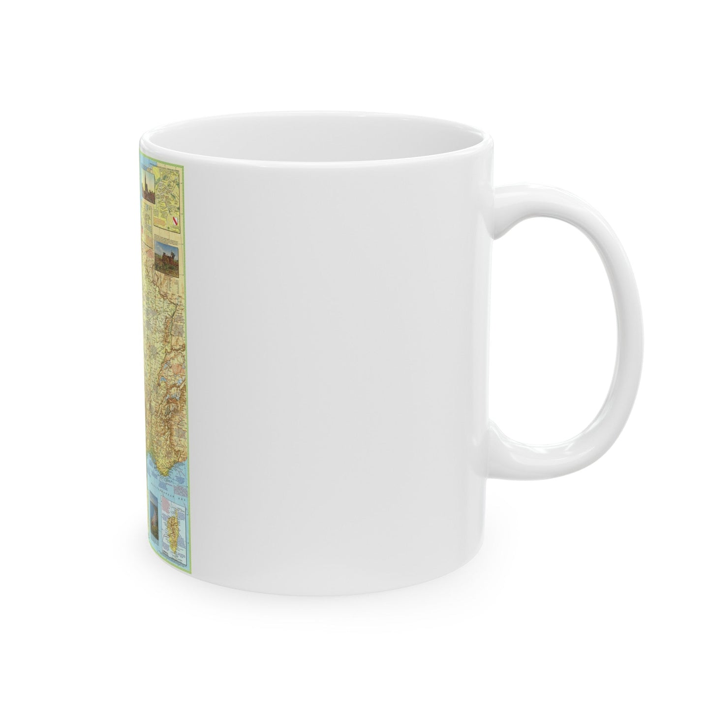 France - A Traveller's Map 1 (1971) (Map) White Coffee Mug-The Sticker Space