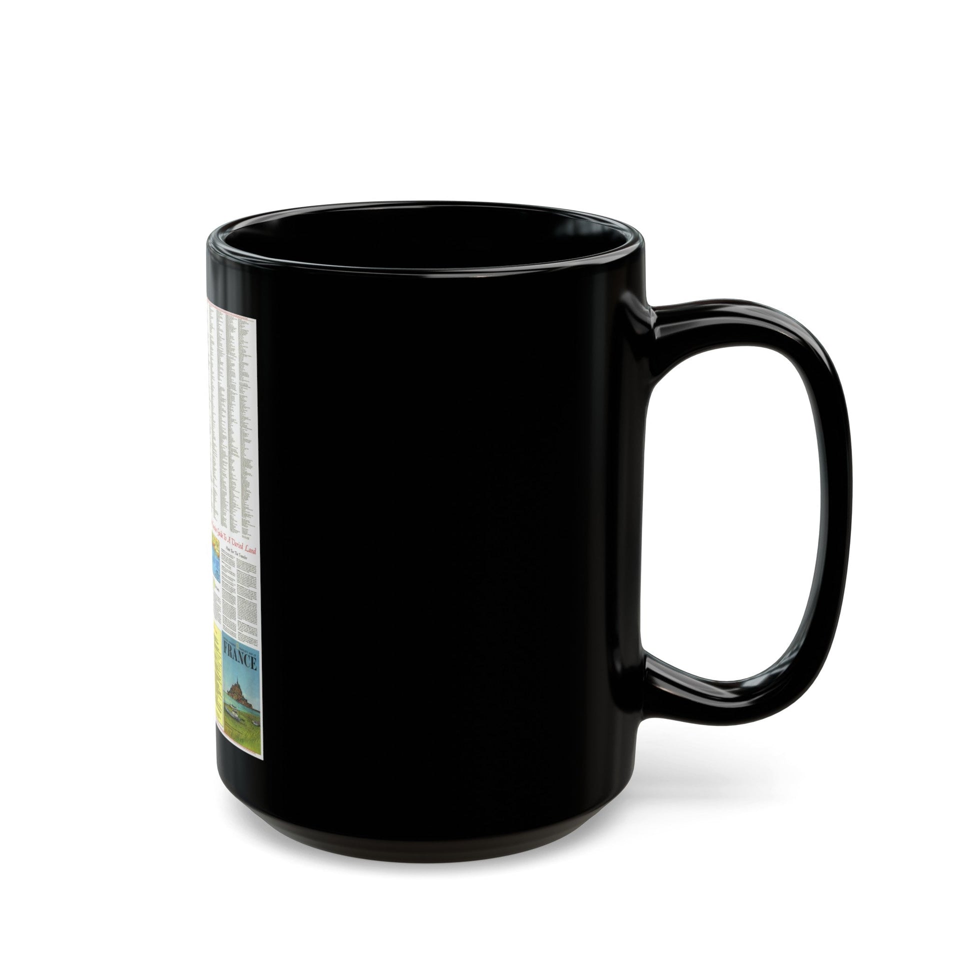 France - A Traveller's Map 2 (1971) (Map) Black Coffee Mug-The Sticker Space