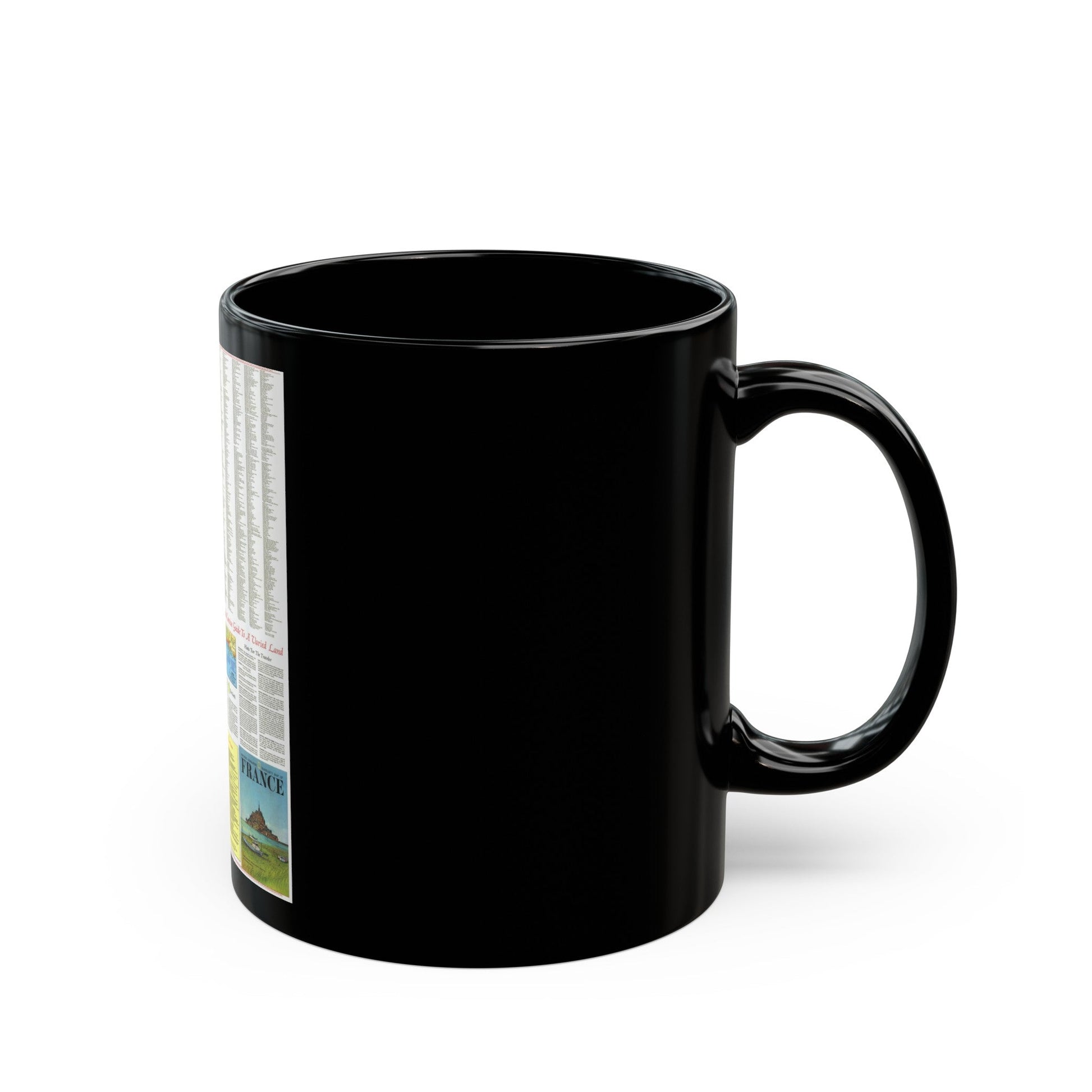 France - A Traveller's Map 2 (1971) (Map) Black Coffee Mug-The Sticker Space