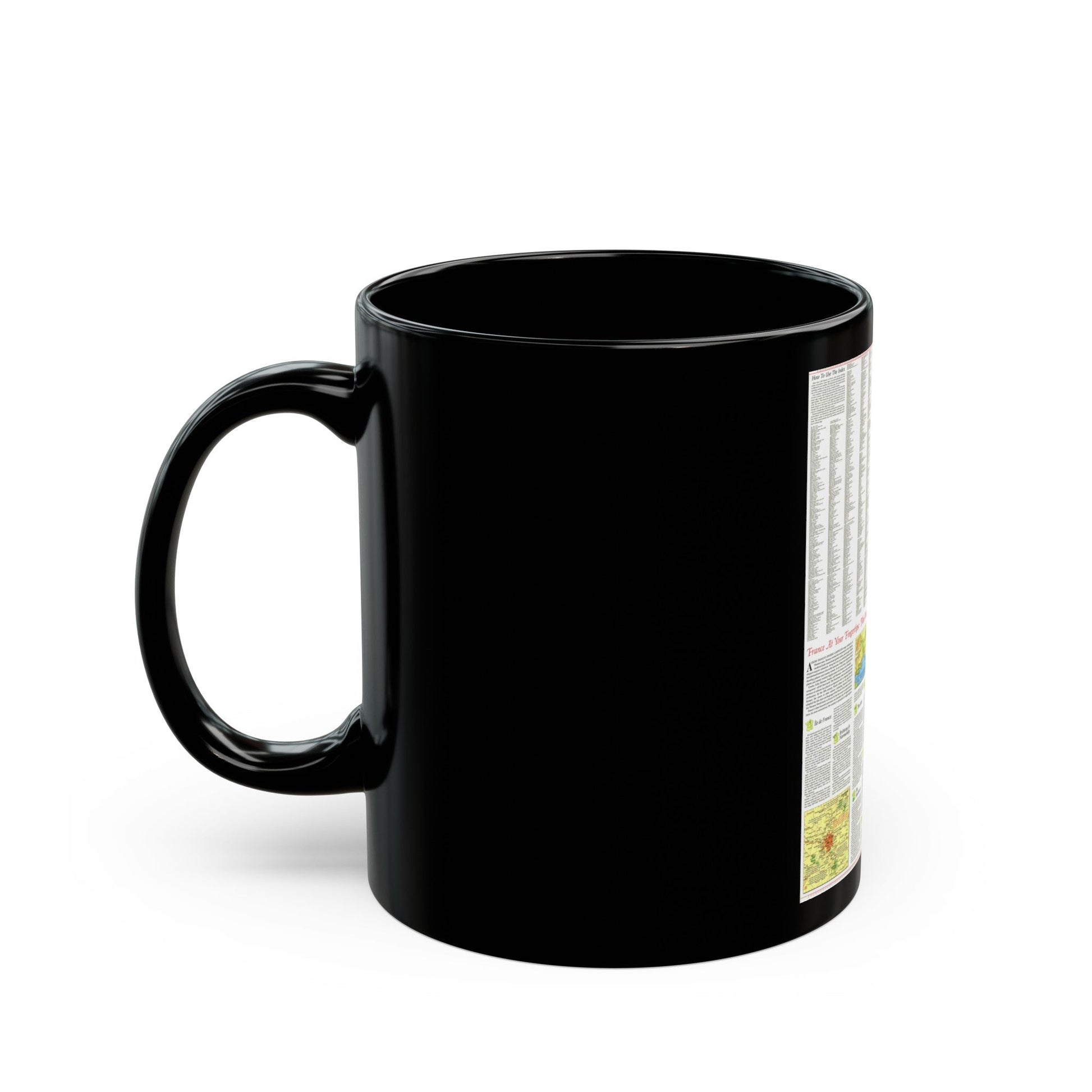 France - A Traveller's Map 2 (1971) (Map) Black Coffee Mug-The Sticker Space