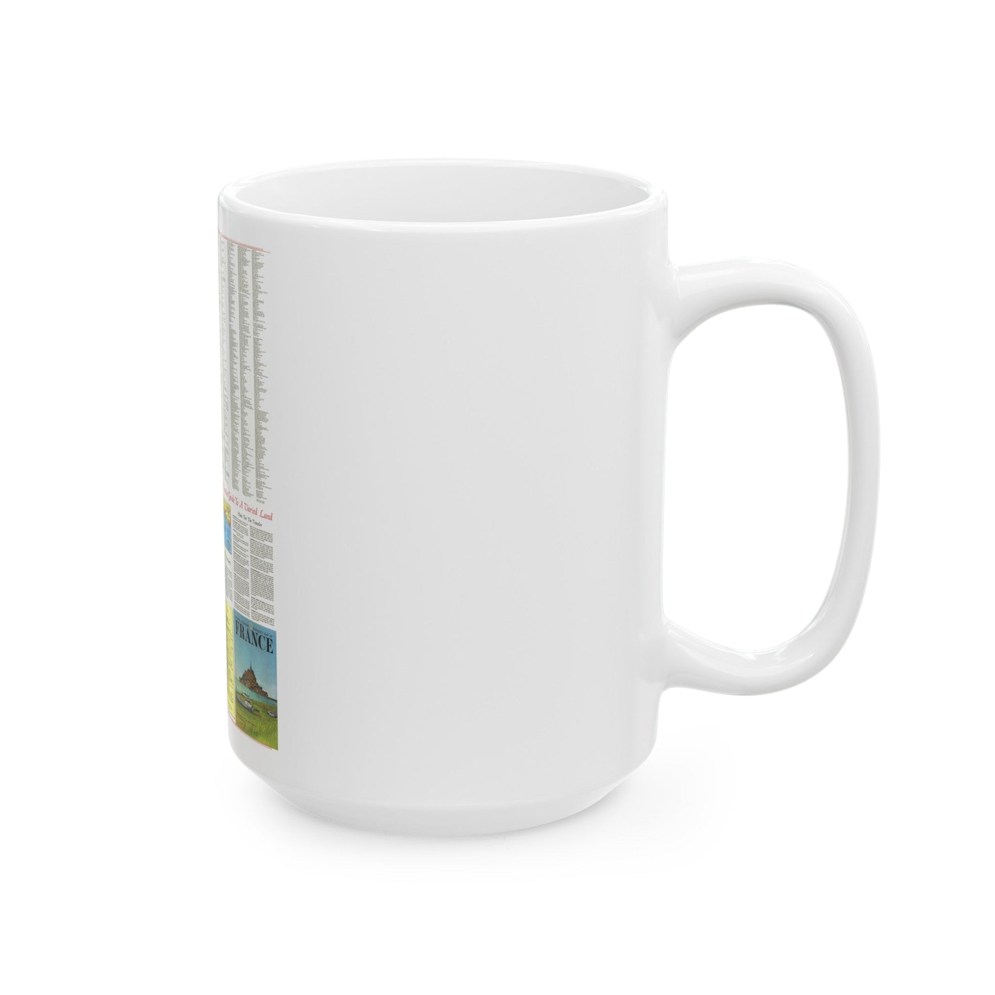 France - A Traveller's Map 2 (1971) (Map) White Coffee Mug-The Sticker Space