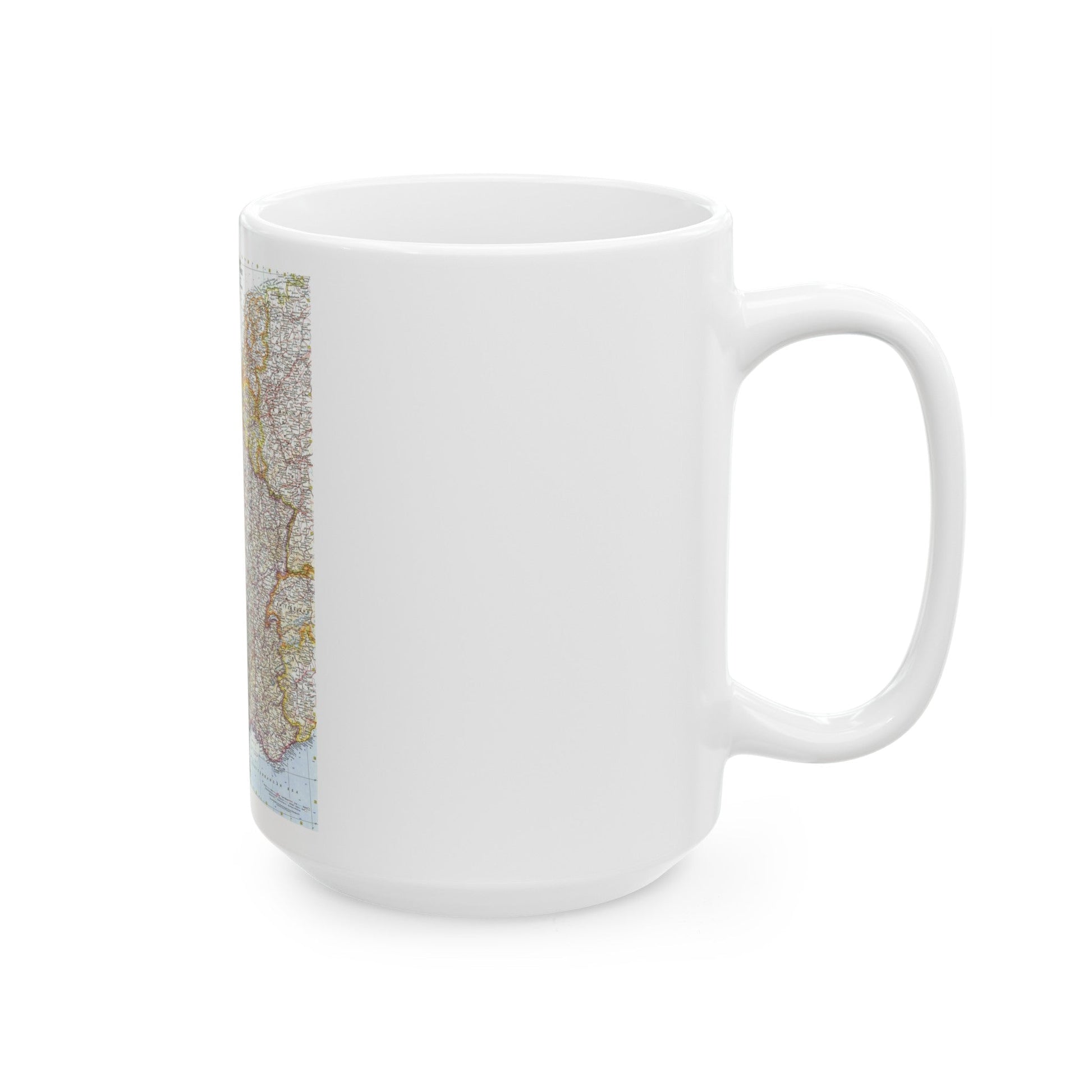 France, Belgium, and the Netherlands (1960) (Map) White Coffee Mug-The Sticker Space