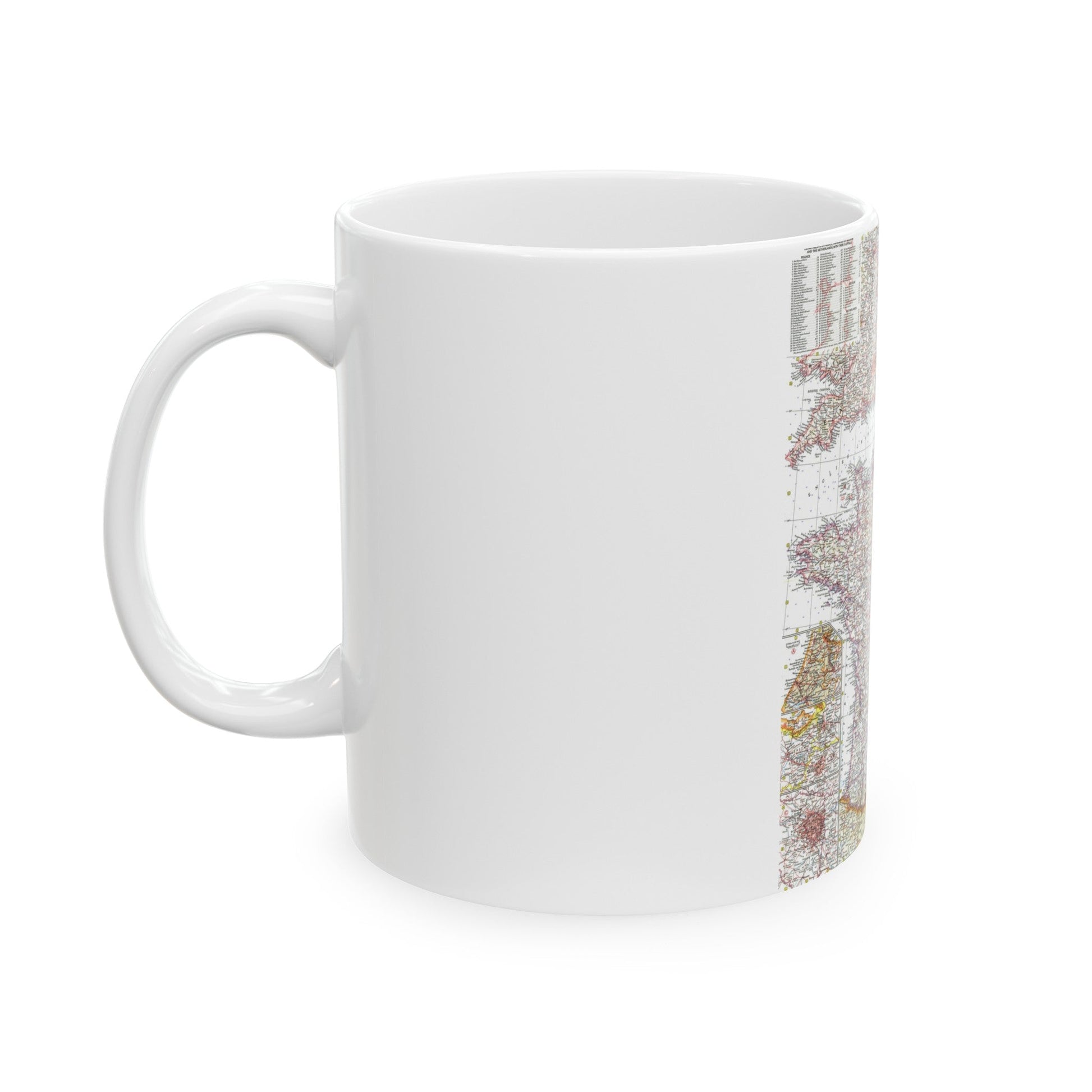 France, Belgium, and the Netherlands (1960) (Map) White Coffee Mug-The Sticker Space