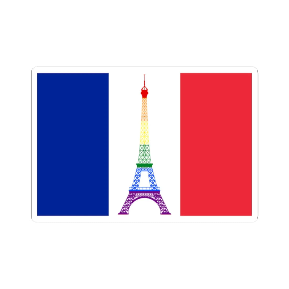 France Gay flag (France) STICKER Vinyl Kiss-Cut Decal 2 Inch White - The Sticker Space