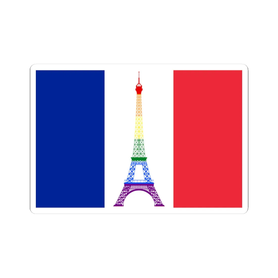 France Gay flag (France) STICKER Vinyl Kiss-Cut Decal 3 Inch White - The Sticker Space