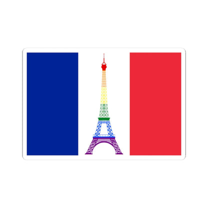France Gay flag (France) STICKER Vinyl Kiss-Cut Decal 3 Inch White - The Sticker Space