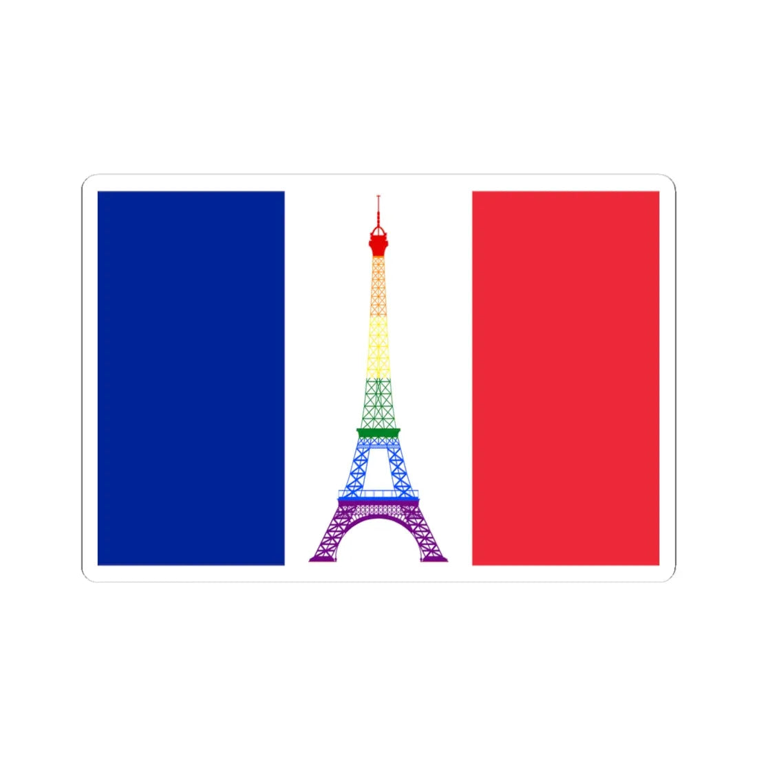 France Gay flag (France) STICKER Vinyl Kiss-Cut Decal 4 Inch White - The Sticker Space