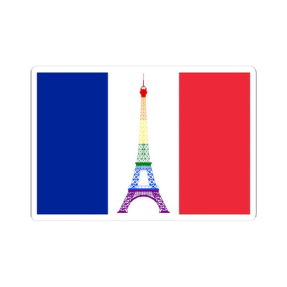 France Gay flag (France) STICKER Vinyl Kiss-Cut Decal 4 Inch White - The Sticker Space