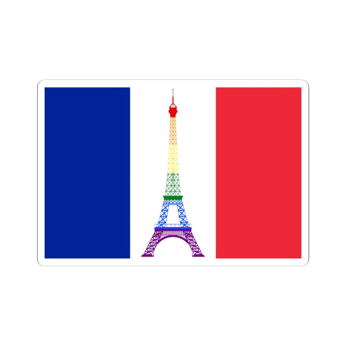 France Gay flag (France) STICKER Vinyl Kiss-Cut Decal 6 Inch White - The Sticker Space