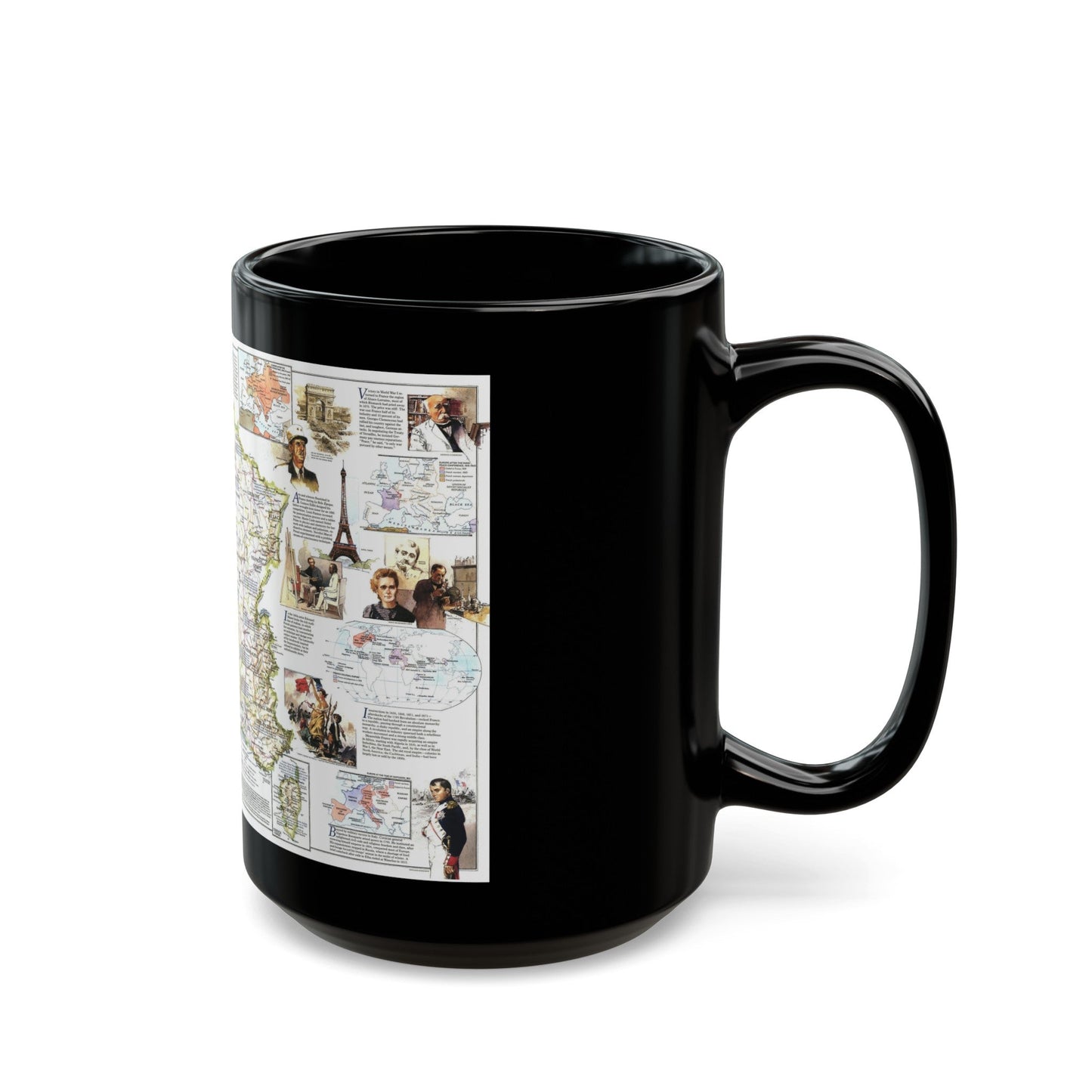 France- - Historical Evolution of a Nation (1989) (Map) Black Coffee Mug-The Sticker Space