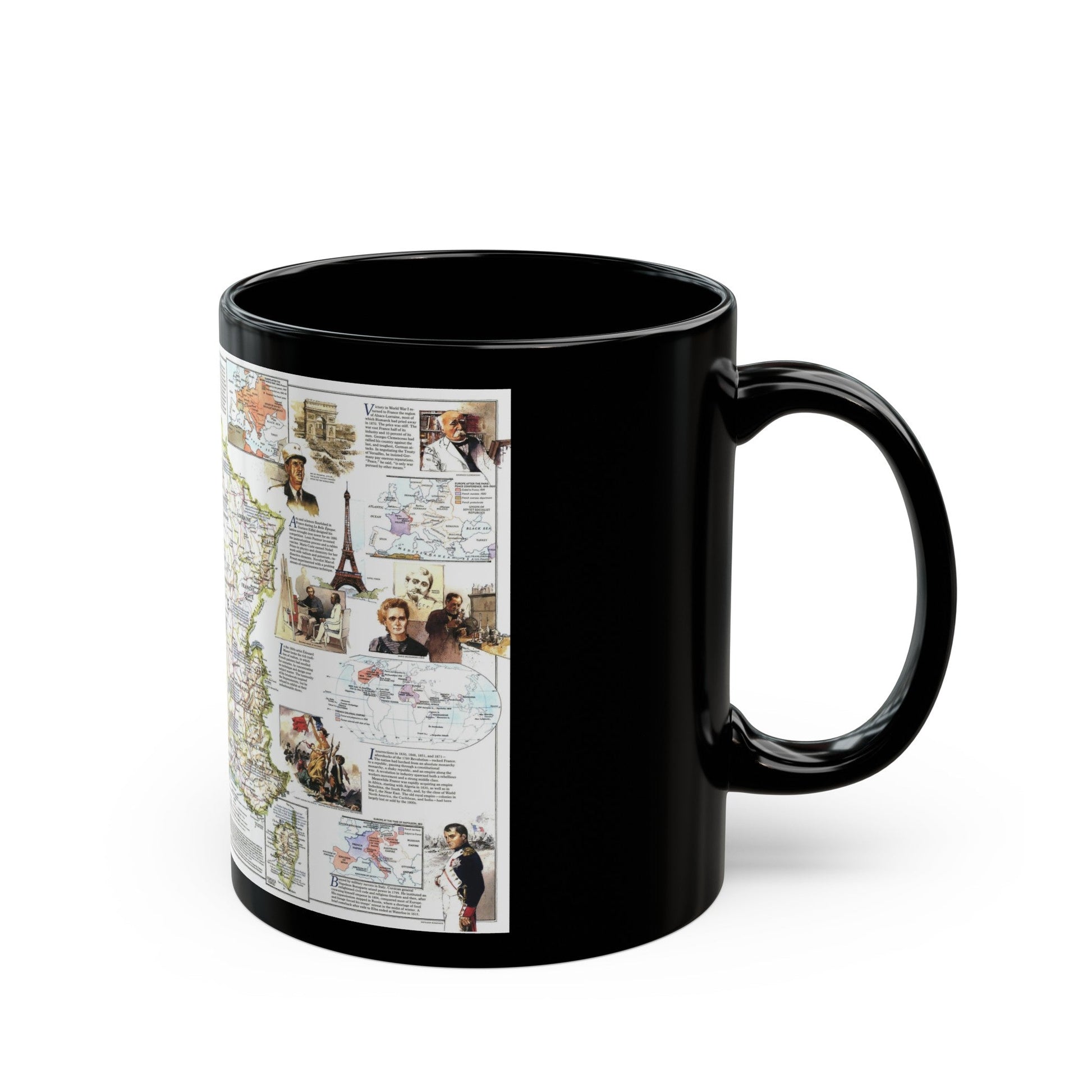 France- - Historical Evolution of a Nation (1989) (Map) Black Coffee Mug-The Sticker Space