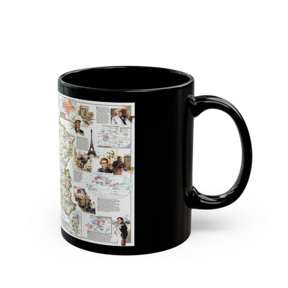 France- - Historical Evolution of a Nation (1989) (Map) Black Coffee Mug-The Sticker Space