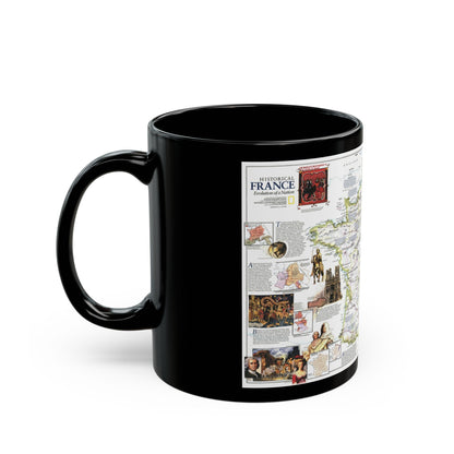 France- - Historical Evolution of a Nation (1989) (Map) Black Coffee Mug-The Sticker Space