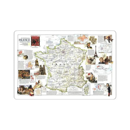 France- - Historical Evolution of a Nation (1989) (Map) STICKER Vinyl Kiss-Cut Decal 4 Inch White - The Sticker Space