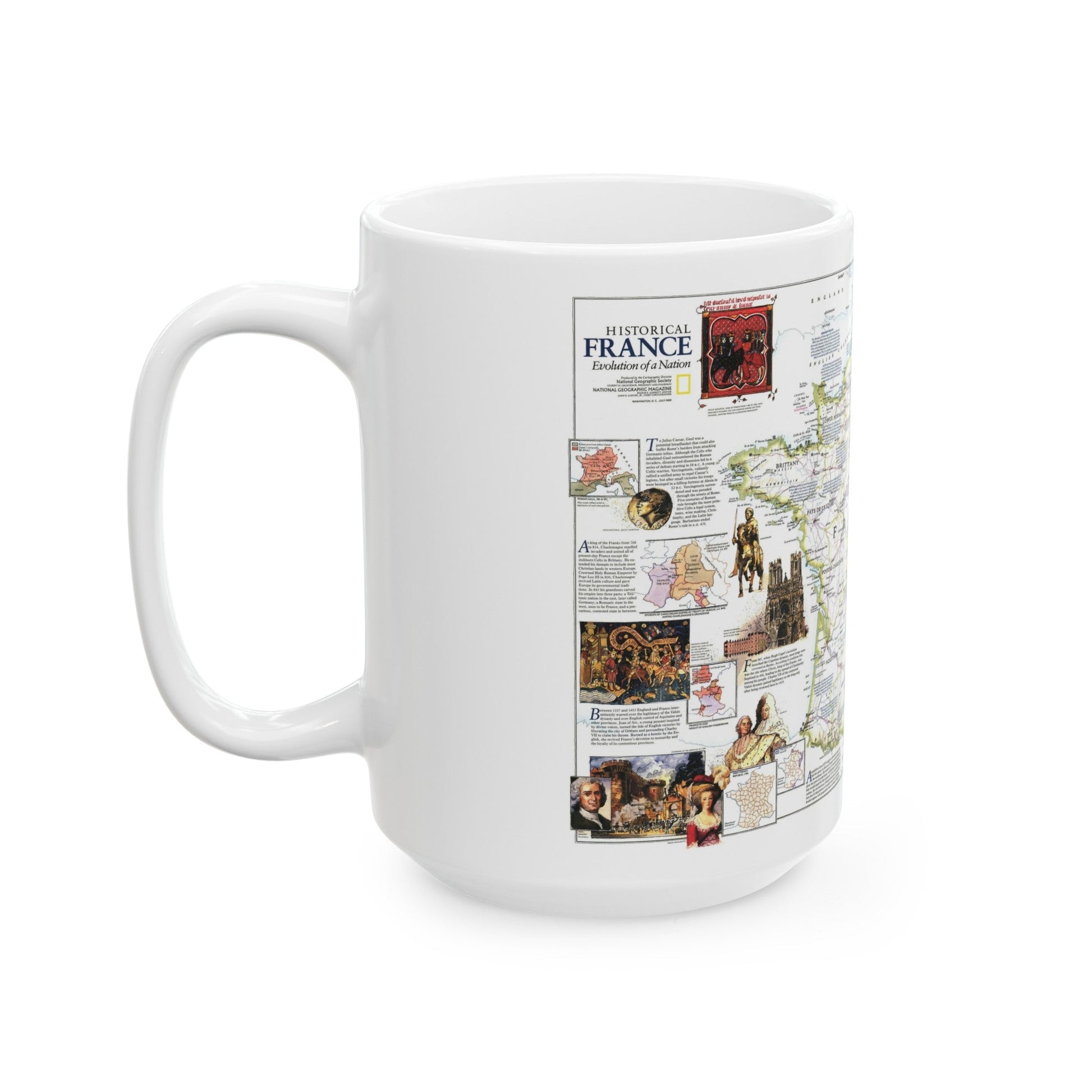 France- - Historical Evolution of a Nation (1989) (Map) White Coffee Mug-The Sticker Space