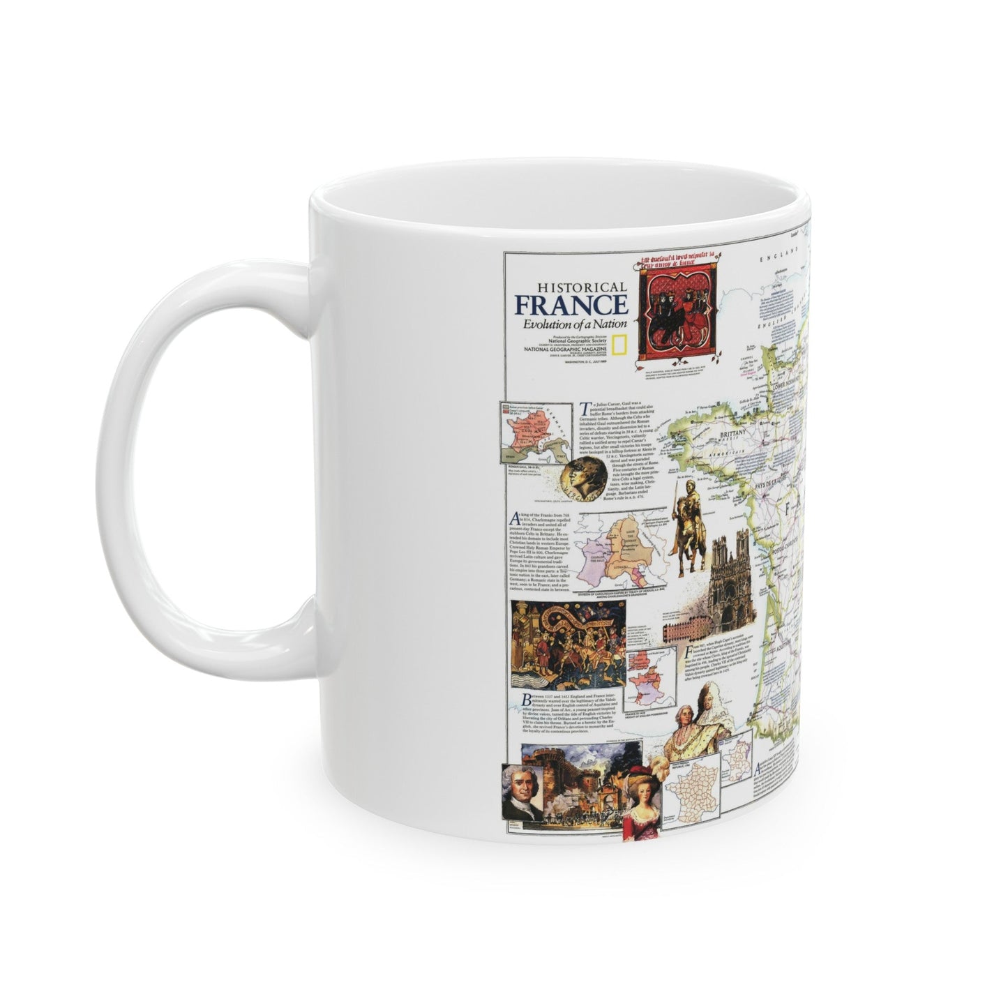 France- - Historical Evolution of a Nation (1989) (Map) White Coffee Mug-The Sticker Space