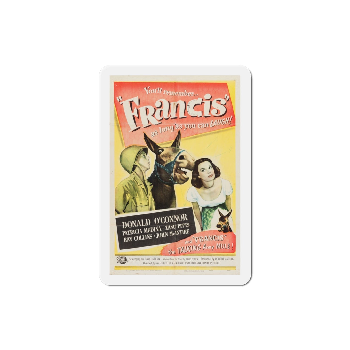 Francis 1950 Movie Poster Die-Cut Magnet-3 Inch-The Sticker Space