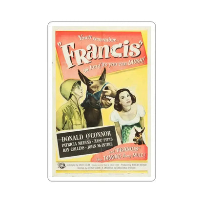 Francis 1950 Movie Poster STICKER Vinyl Die-Cut Decal 2 Inch - The Sticker Space