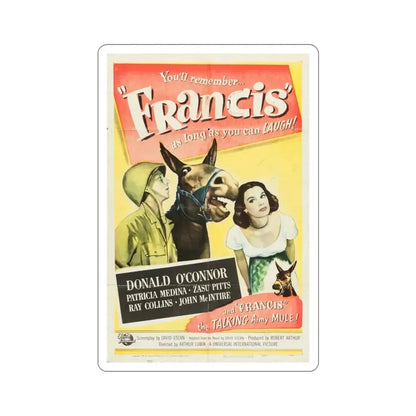Francis 1950 Movie Poster STICKER Vinyl Die-Cut Decal 3 Inch - The Sticker Space