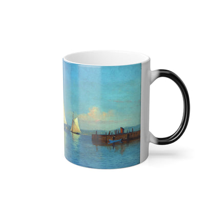 Francis Augustus Silva (1835-1886) Haverstraw Bay, New York - Oil on Canvas 1872 - Color Changing Mug 11oz-11oz-The Sticker Space