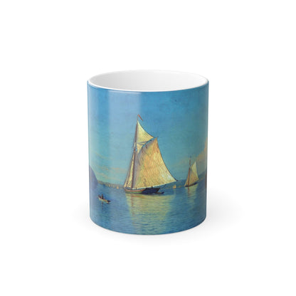 Francis Augustus Silva (1835-1886) Haverstraw Bay, New York - Oil on Canvas 1872 - Color Changing Mug 11oz-11oz-The Sticker Space