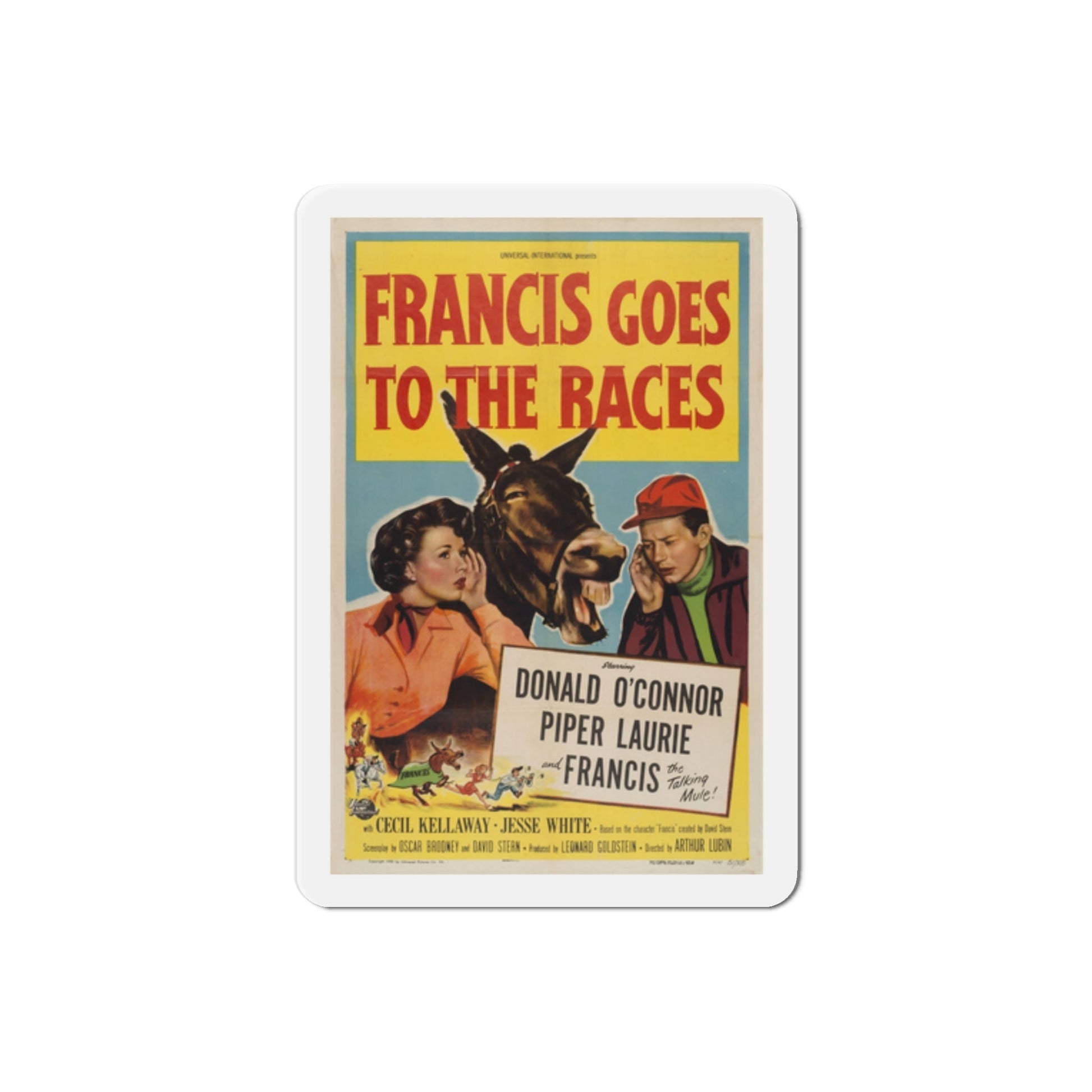 Francis Goes to the Races 1951 Movie Poster Die-Cut Magnet-2 Inch-The Sticker Space