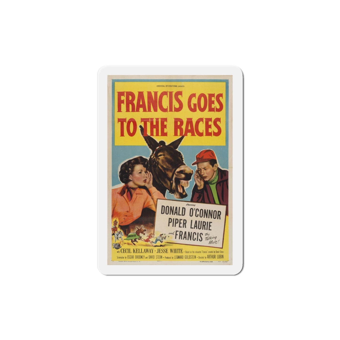 Francis Goes to the Races 1951 Movie Poster Die-Cut Magnet-4 Inch-The Sticker Space