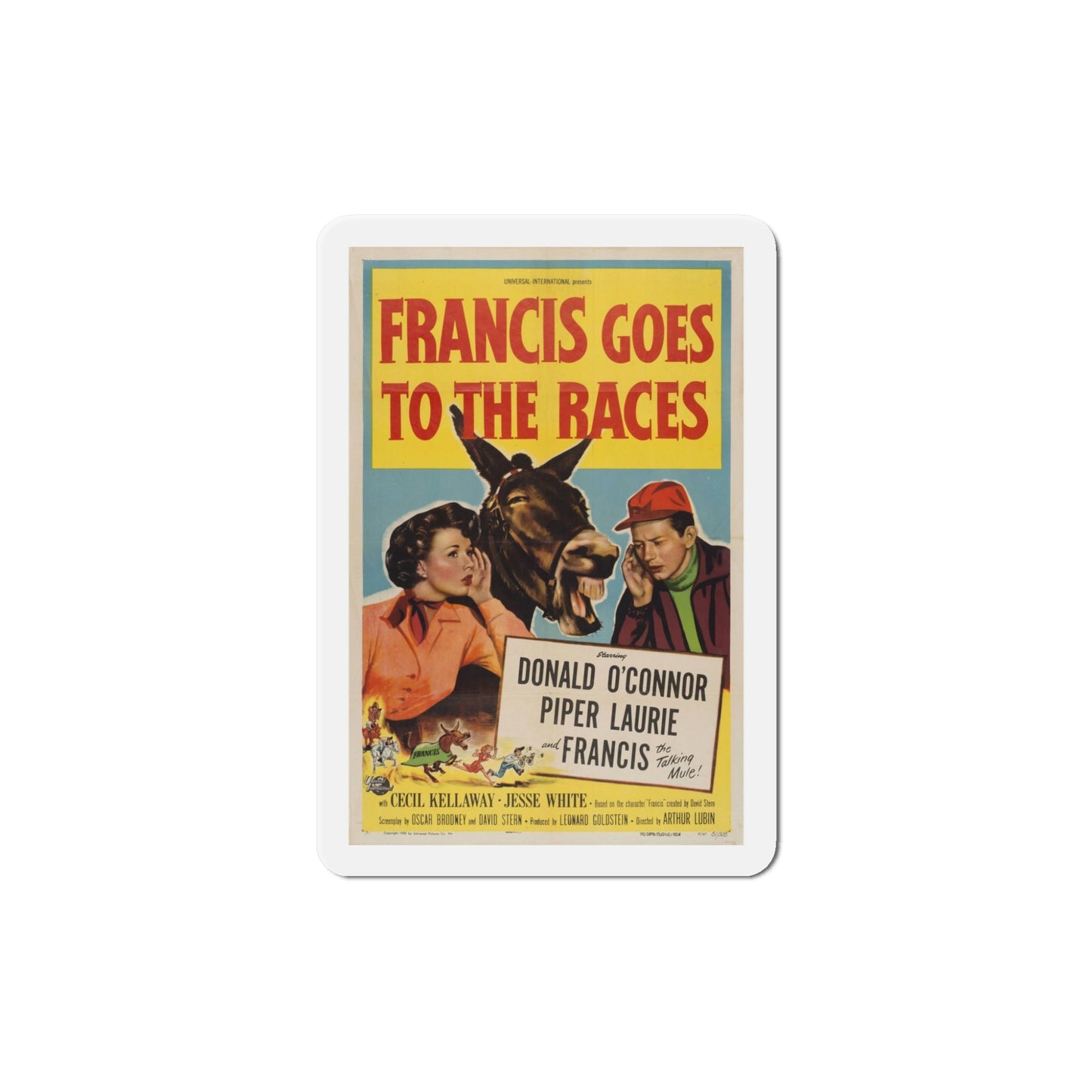 Francis Goes to the Races 1951 Movie Poster Die-Cut Magnet-5 Inch-The Sticker Space